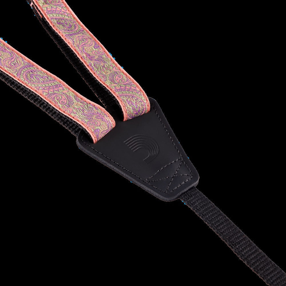 Cradle Ukulele Straps, Paisley Pink/Green