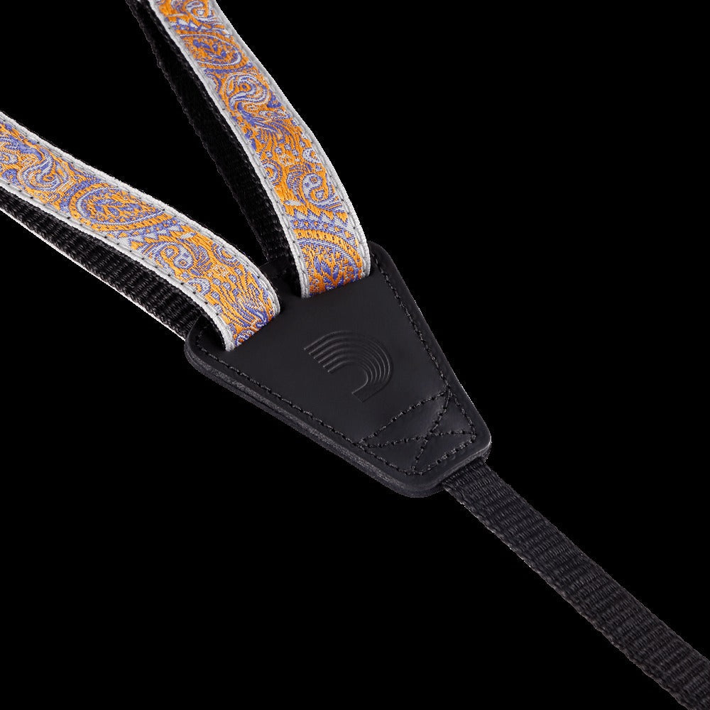 Cradle Ukulele Straps, Paisley Grey/Orange