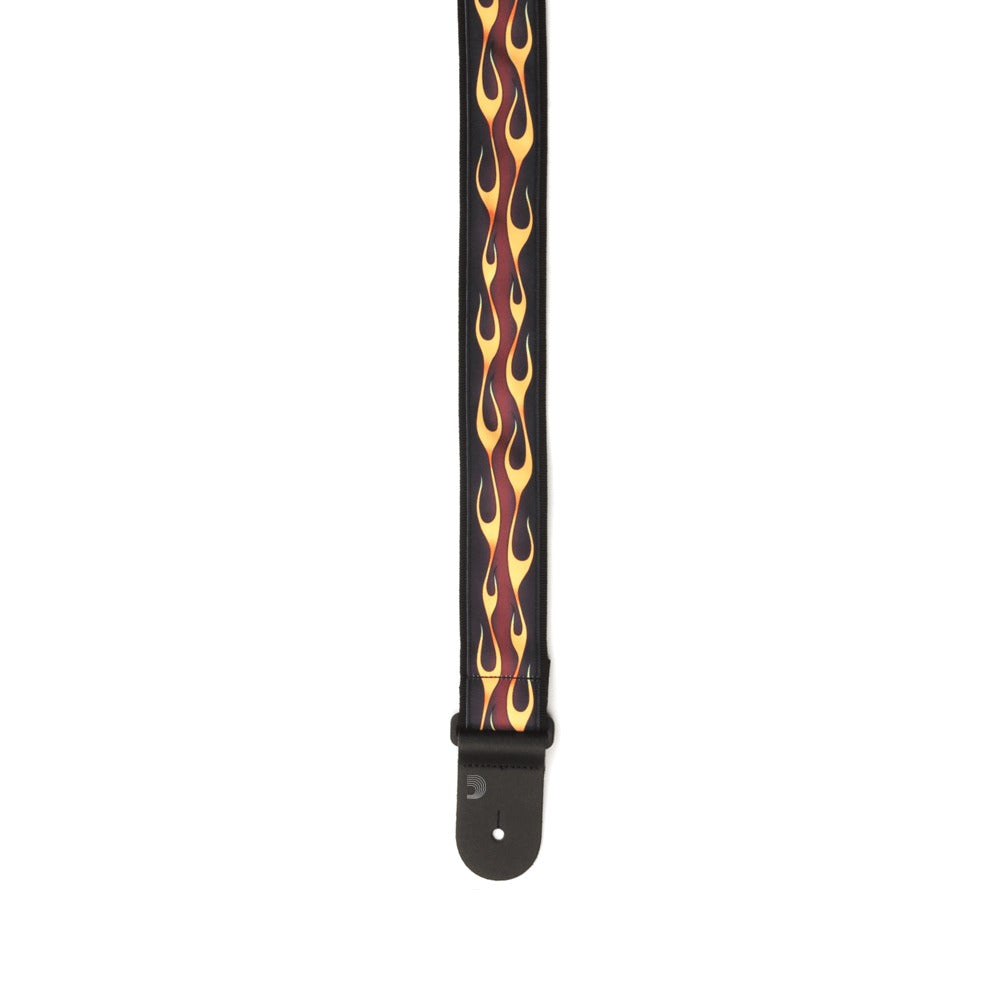 Woven Hot Rod Flames Guitar Straps