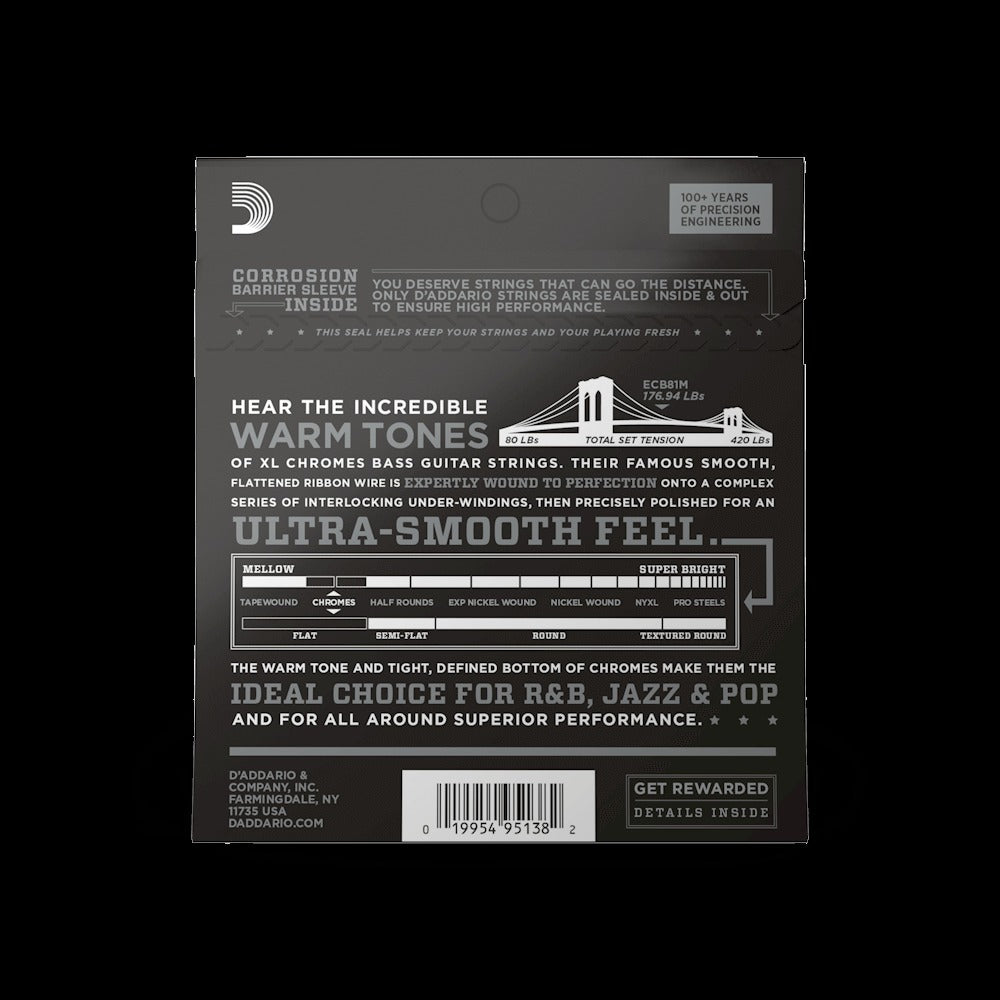 45-100 Regular Light, Medium Scale, XL Chromes Bass Strings
