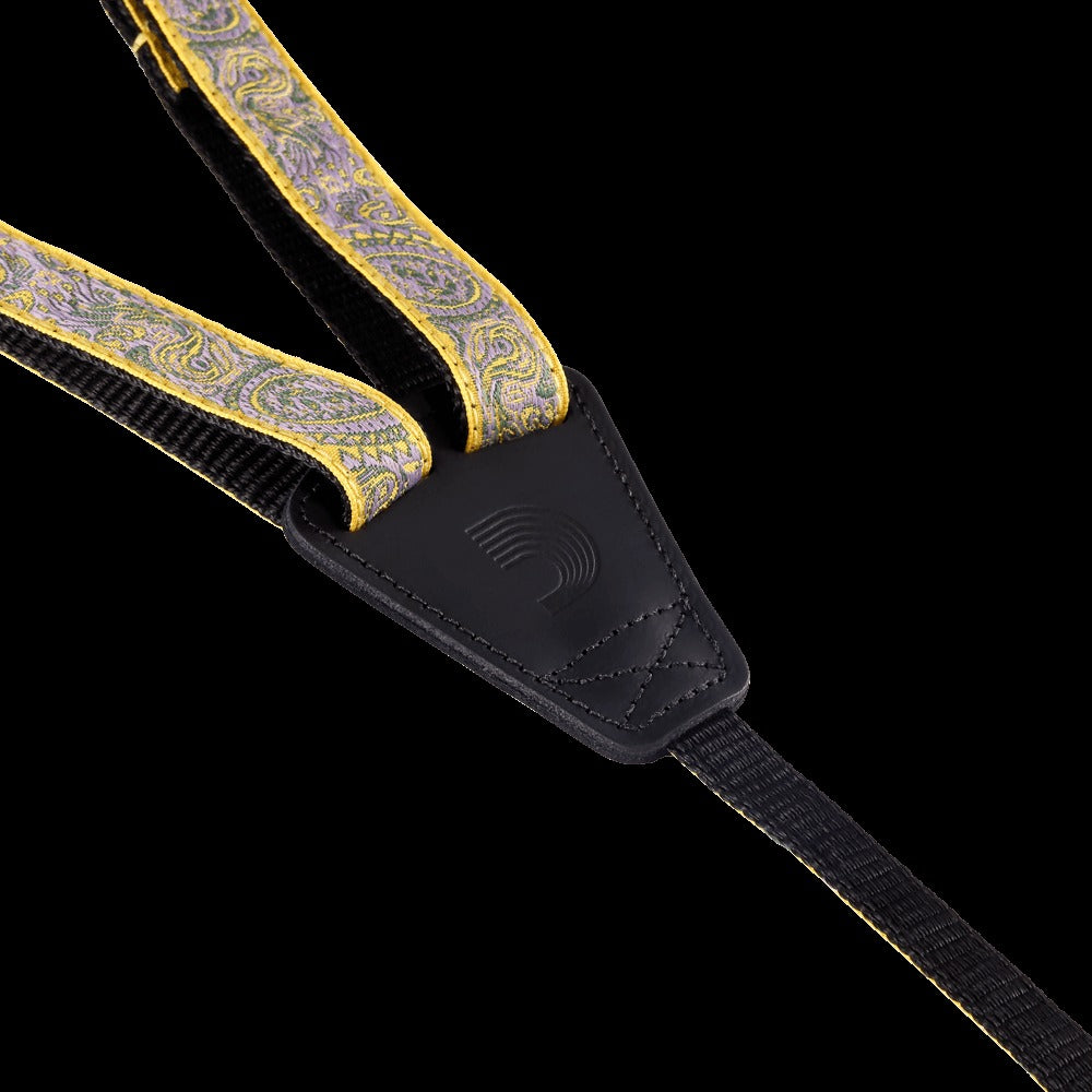 Cradle Ukulele Straps, Paisley Yellow/Purple