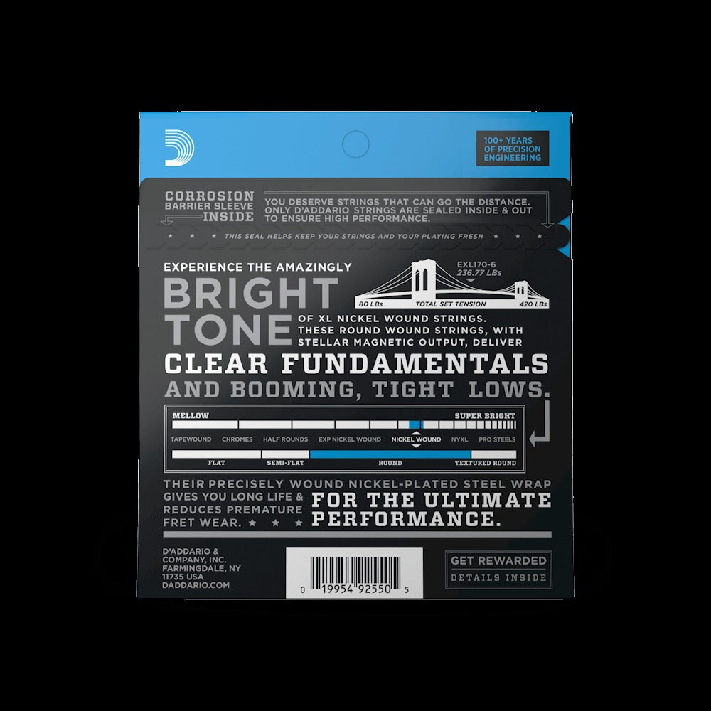 32-130 Regular Light 6-String, Long Scale, XL Nickel Bass Strings