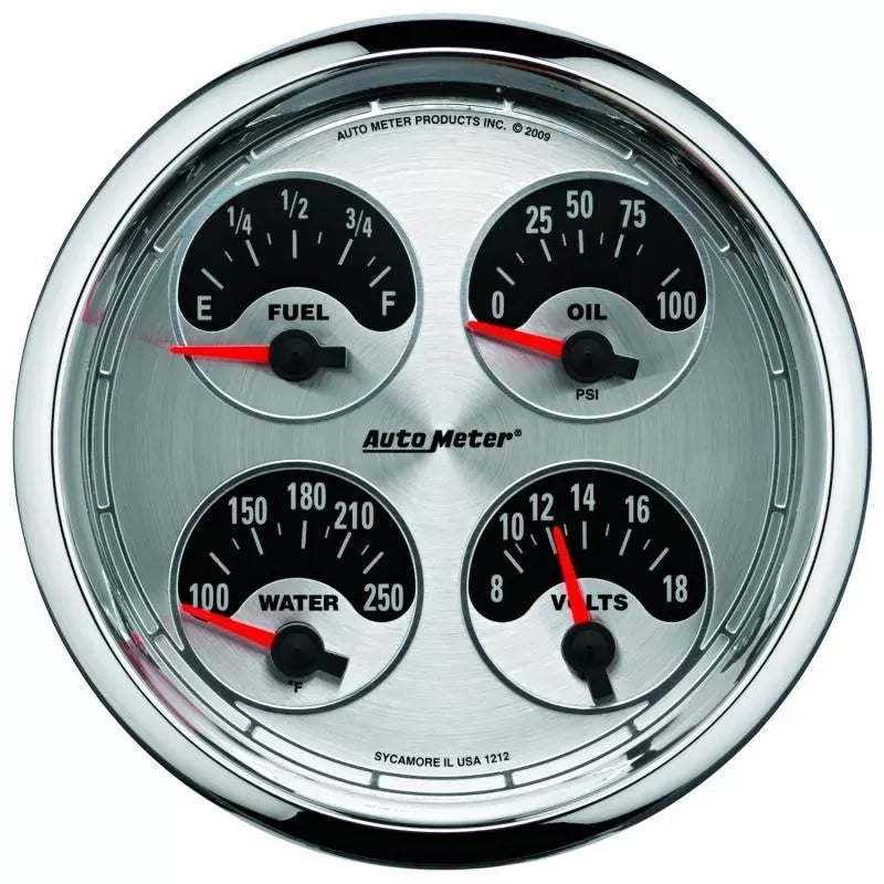 Autometer 5" 100 PSI/100-250 °F/8-18V/0-90 Ω Quad Gauge American Muscle | Universal (1225)