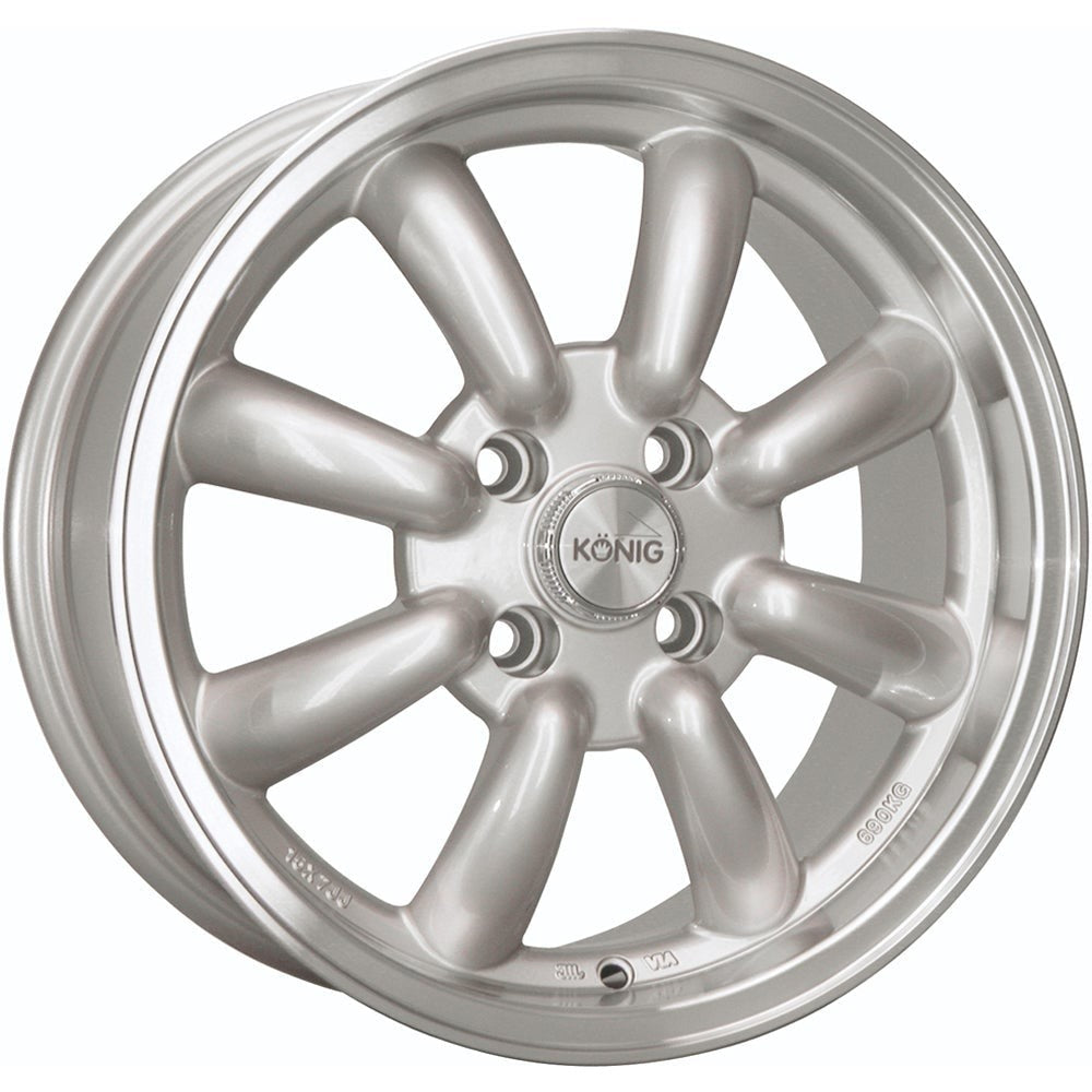 Konig Rewind Silver w/ Machined Lip 15x7 | 4x100 (RW7510040S)