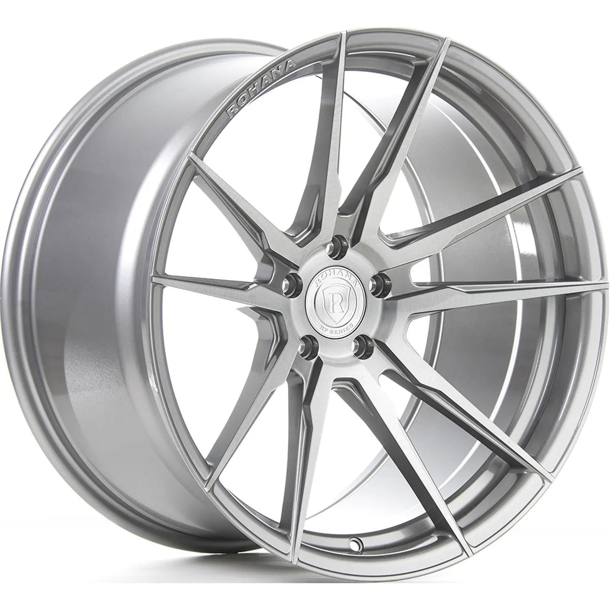Rohana Wheels RFX2 Silver w/ Brushed Machined Spoke Faces 20x9 | 5x120 (RFX22095120BT20)