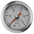 Autometer 1-1/2" 0-15 PSI Pressure Gauge Silver | Universal (2178)