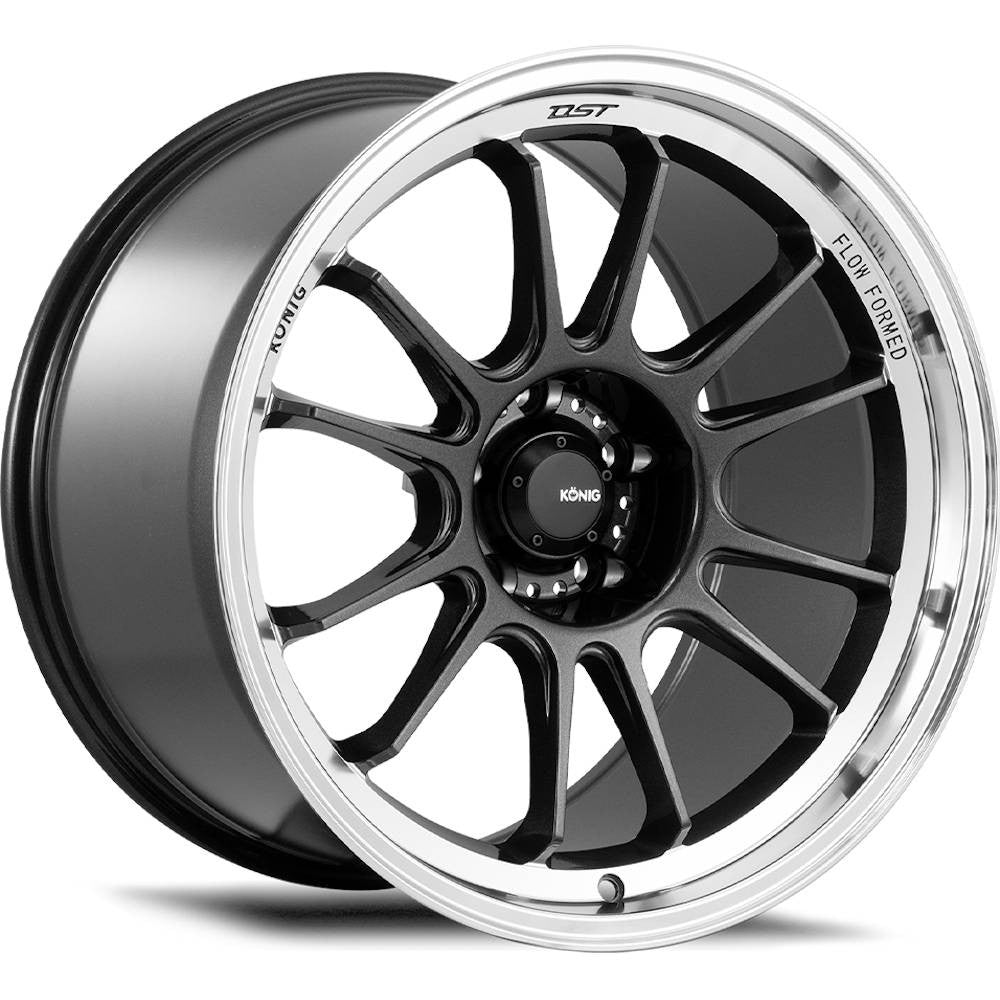 Konig Hypergram Metallic Carbon Gray w/ Machined Lip 15x8 | 4x100 (HG85100356)