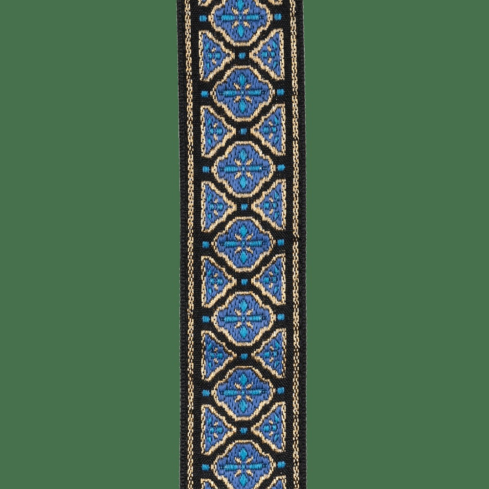 Eco Woven Guitar Strap, Blue & Gold