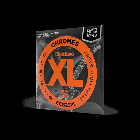 10-48 Extra Light, Plain Third, XL Chromes Electric Guitar Strings