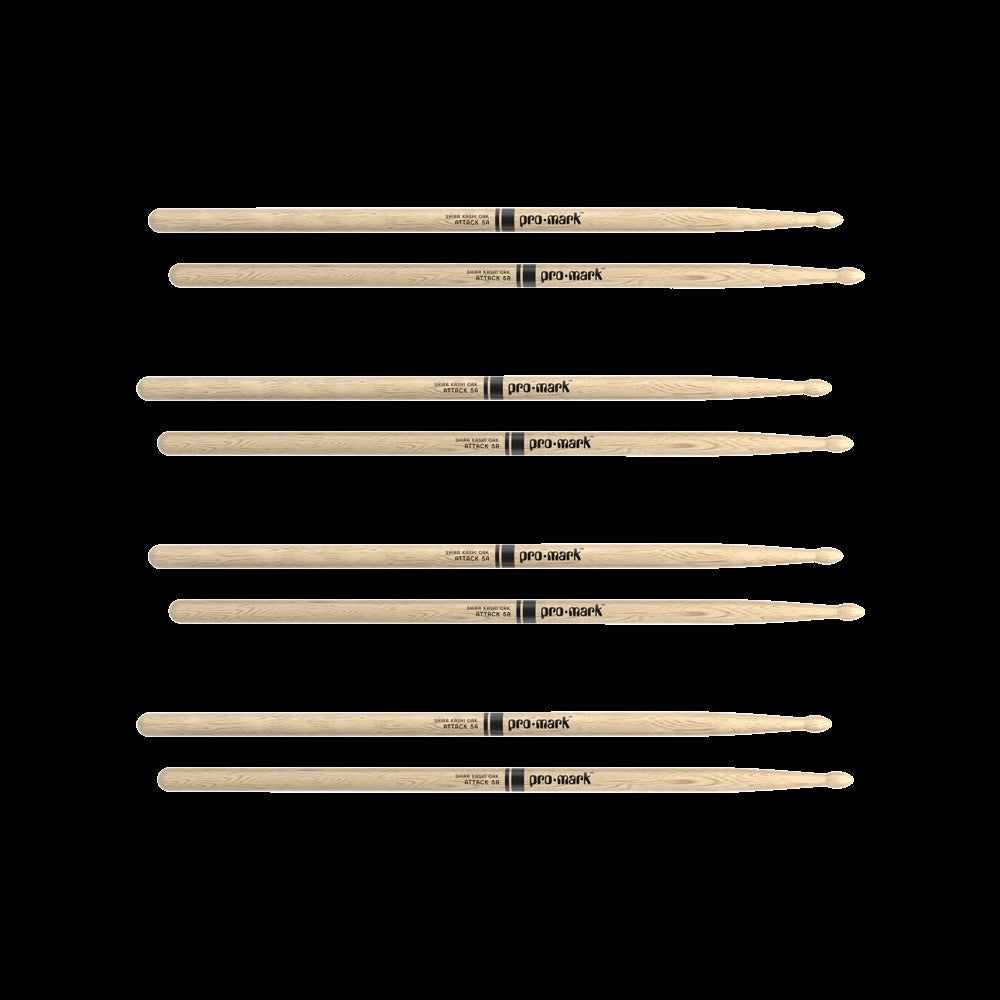 Classic Attack 5A Shira Kashi Oak Drumstick, Oval Wood Tip