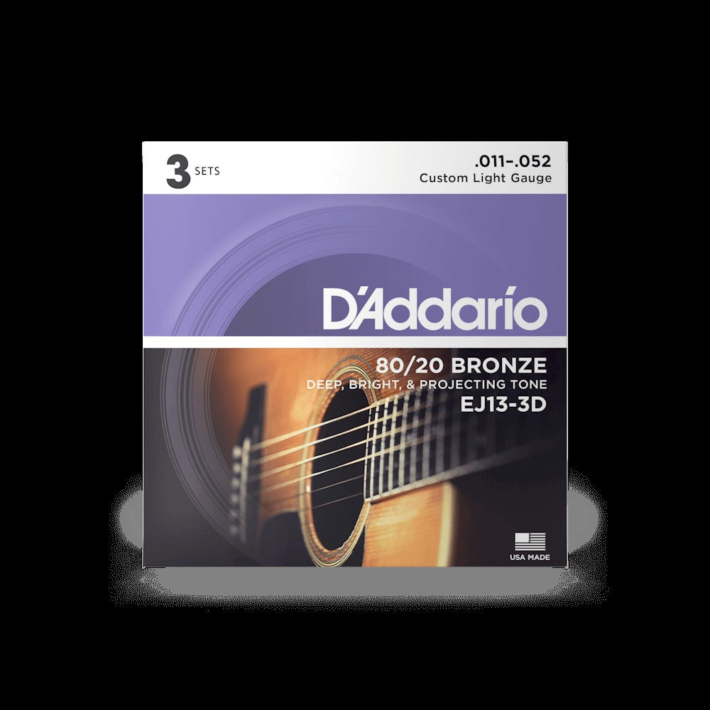 11-52 Custom Light, 80/20 Bronze Acoustic Guitar Strings