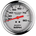 Autometer 3-3/8" 0-80 MPH Mechanical Speedometer Gauge Marine Chrome ULTRA-LITE | Universal (200753-35)