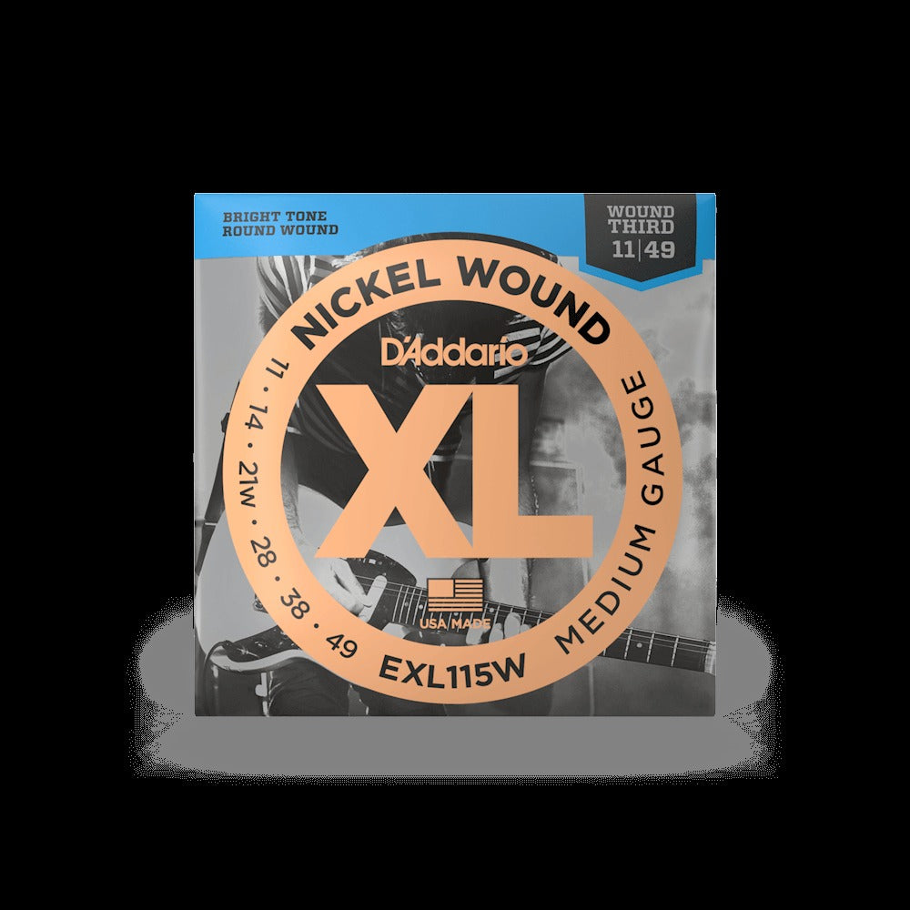 11-49 Medium Wound Third, XL Nickel Electric Guitar Strings
