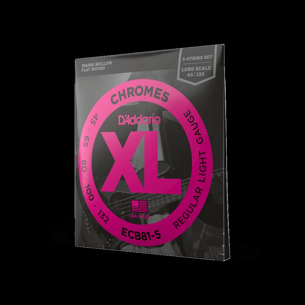 45-132 Regular Light 5-String, Long Scale, XL Chromes Bass Strings