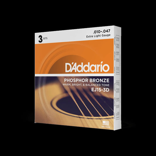 10-47 Extra Light, Phosphor Bronze Acoustic Guitar Strings