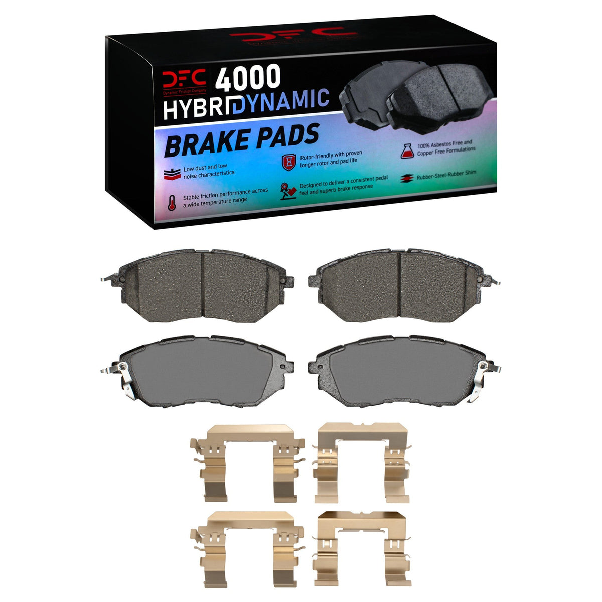 DFC Front 4000 HybriDynamic Brake Pads and Hardware Kit | Multiple Subaru Fitments (4000-1078-01)