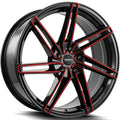 Versus Racing VS88 Black w/Red Spoke Edges 20x8.5 | 5x114.3 (VS8820855114+35BLACK/RED)
