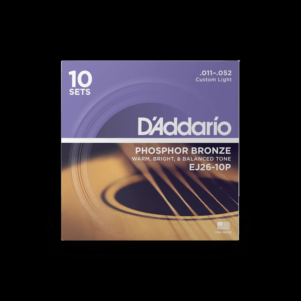 11-52 Custom Light, Phosphor Bronze Acoustic Guitar Strings