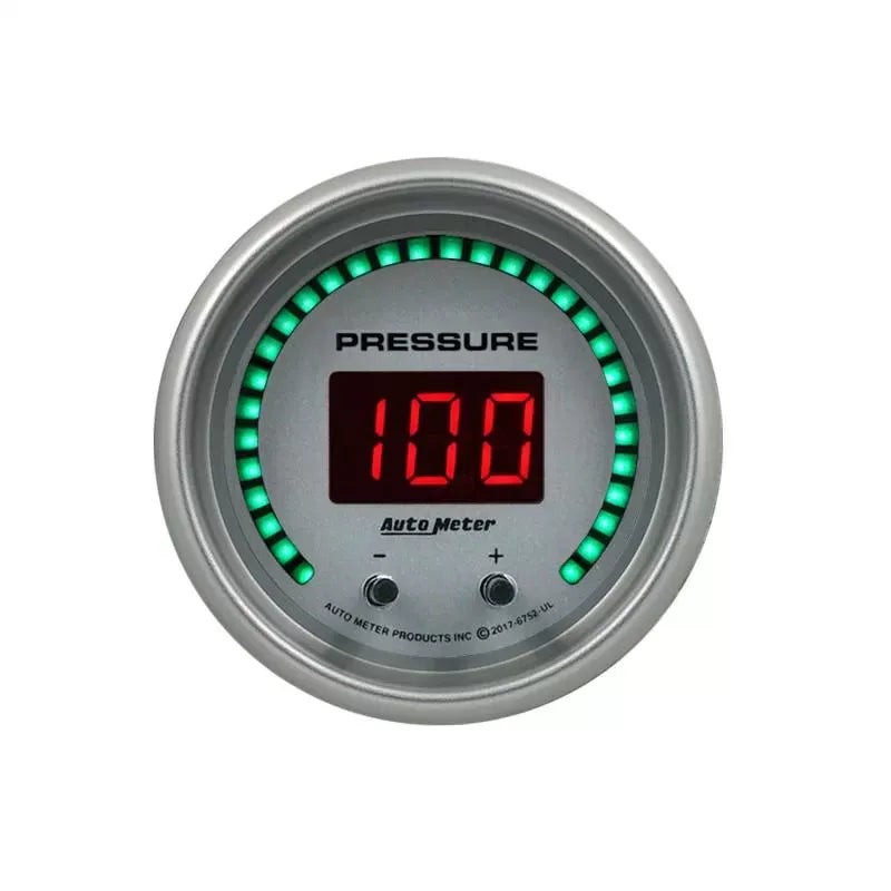 Autometer 2-1/16" Two Channel Selectable Scale PSI / BAR Digital Fluid Pressure Gauge ULTRA-LITE Elite | Universal (6752-UL)
