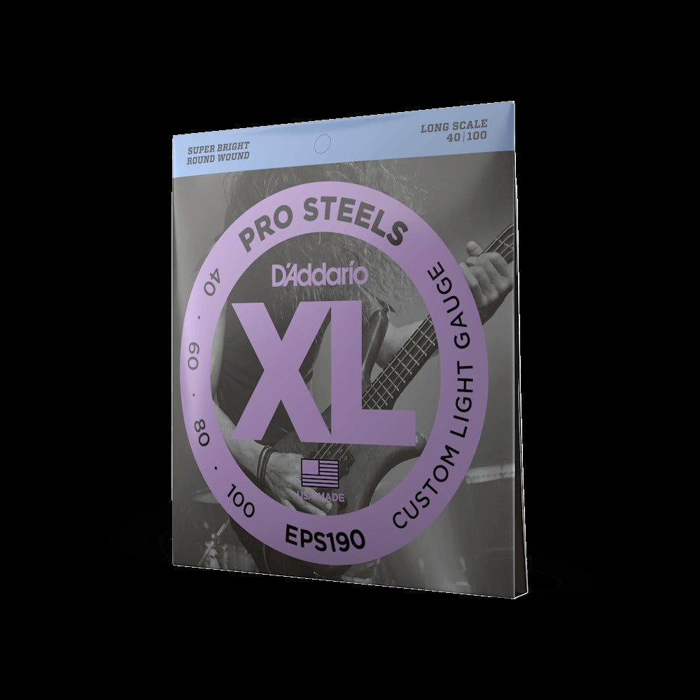 40-100 Custom Light, Long Scale, XL ProSteels Bass Strings
