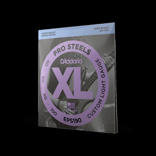40-100 Custom Light, Long Scale, XL ProSteels Bass Strings