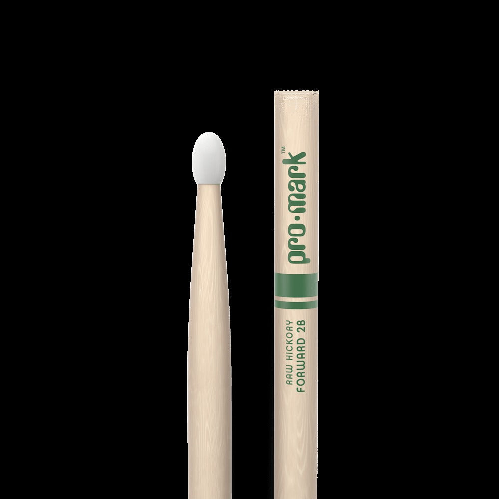 Classic Forward 2B Raw Hickory Drumstick, Oval Nylon Tip