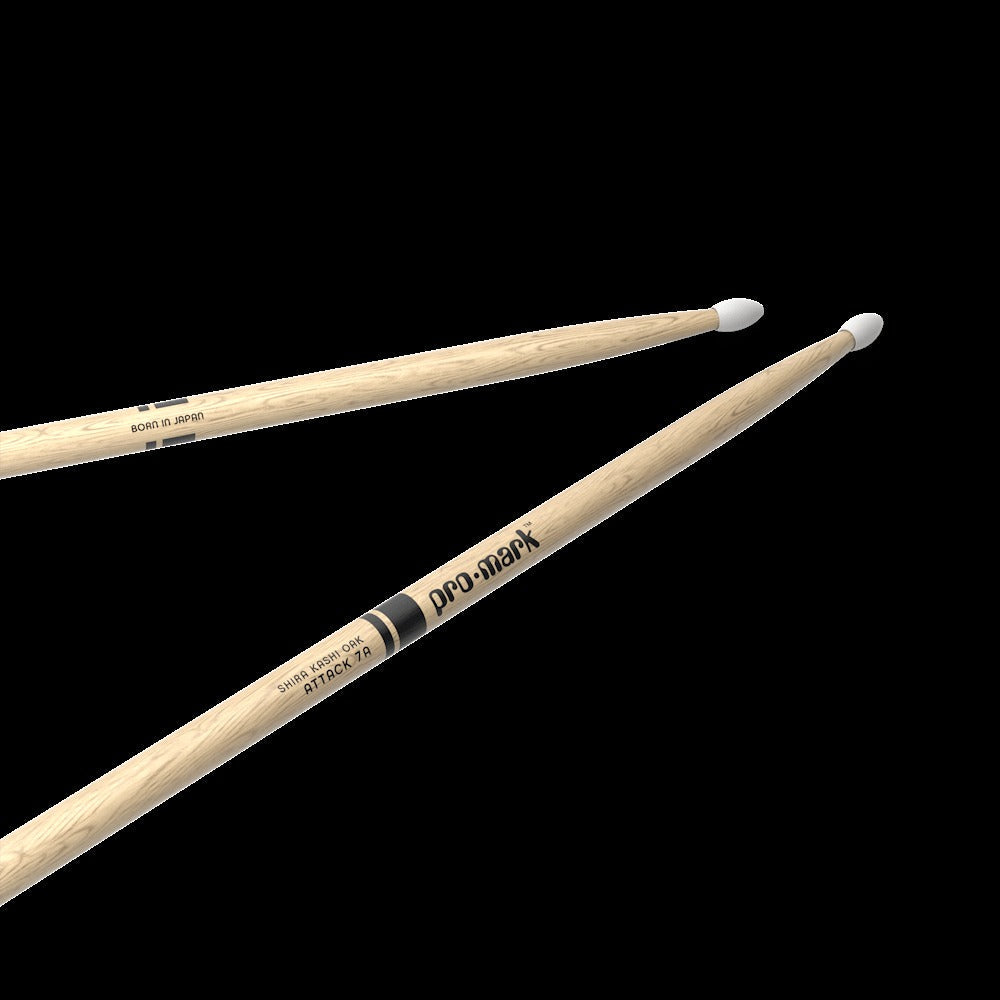 Classic Attack 7A Shira Kashi Oak Drumstick, Oval Nylon Tip