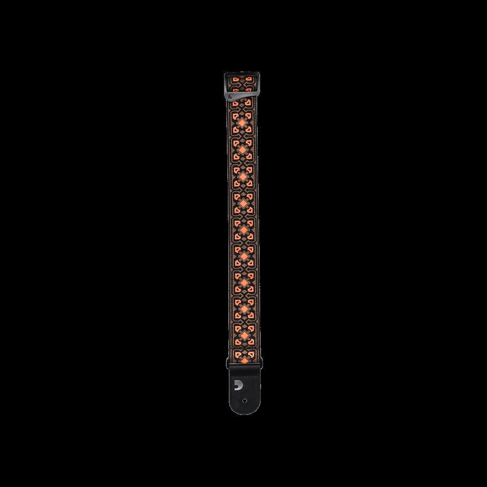 Eco Woven Guitar Strap, Brown & Orange