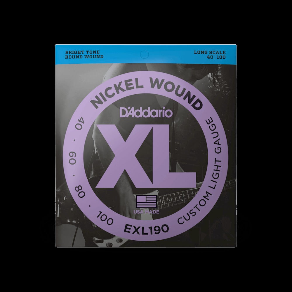 40-100 Custom Light, Long Scale, XL Nickel Bass Strings