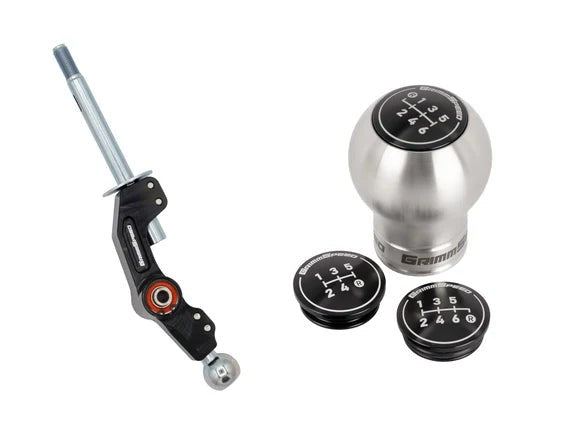GrimmSpeed Short Shifter and Swap-Top Weighted Shift Knob Kit - Bulb Bundle | 2004-2021 Subaru STI 6-Speed (GRM.1316.5.0)