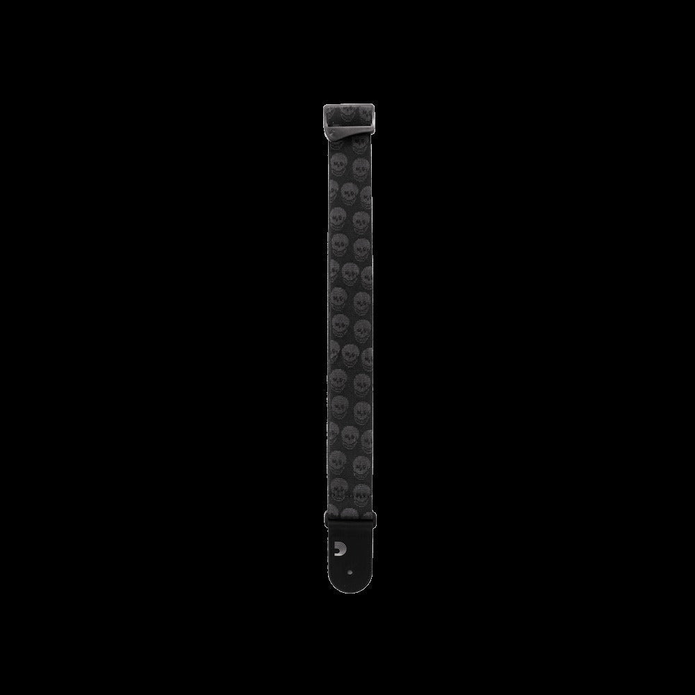 Woven Guitar Strap, Skulls Black