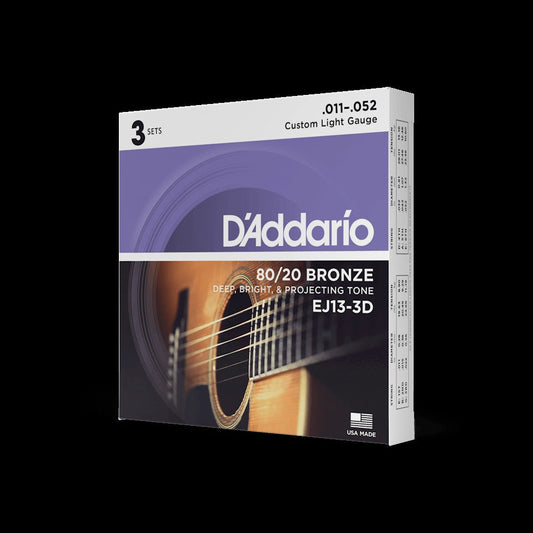 11-52 Custom Light, 80/20 Bronze Acoustic Guitar Strings