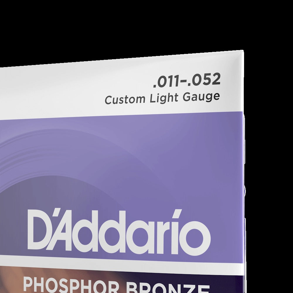 11-52 Custom Light, Phosphor Bronze Acoustic Guitar Strings