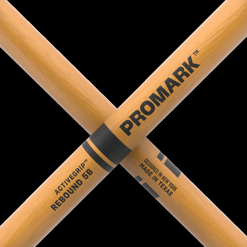 Rebound 5B ActiveGrip Clear Hickory Drumstick, Acorn Wood Tip