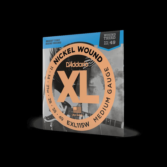 11-49 Medium Wound Third, XL Nickel Electric Guitar Strings