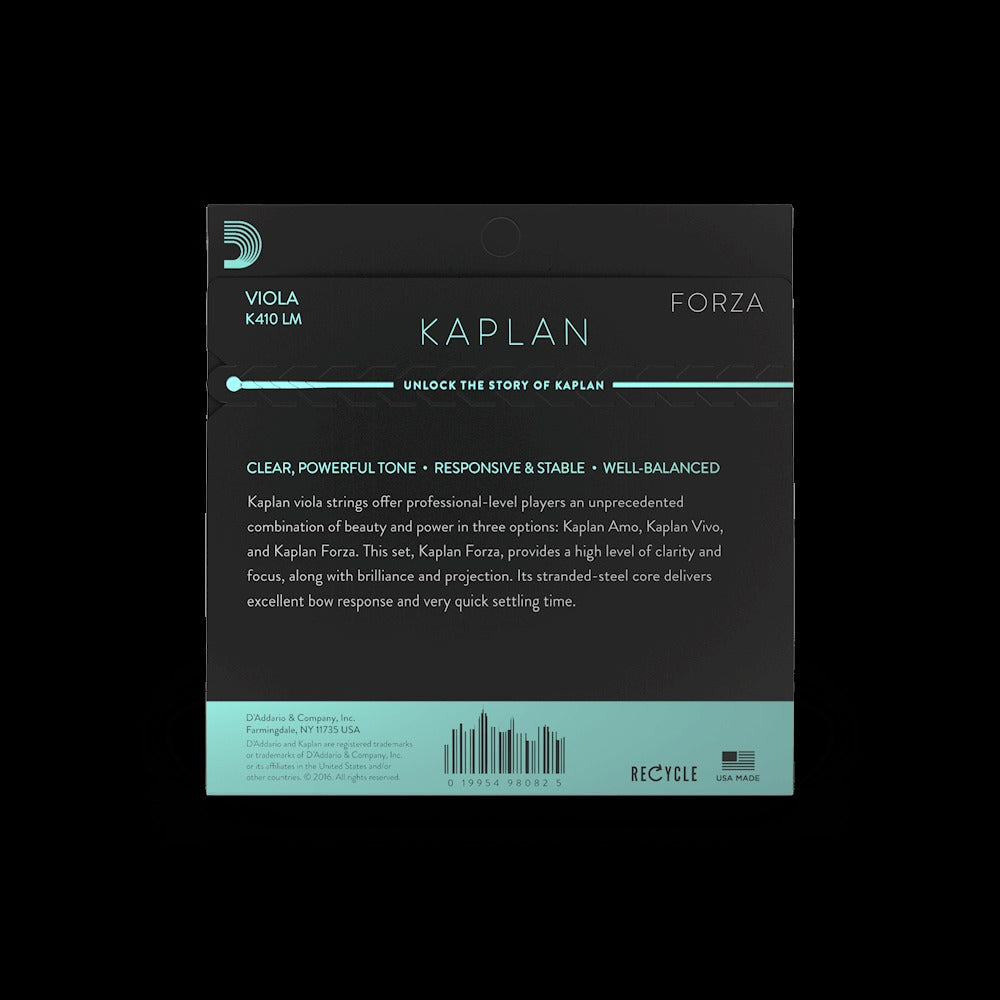 Kaplan Forza Viola String Set, Long Scale, Medium Tension