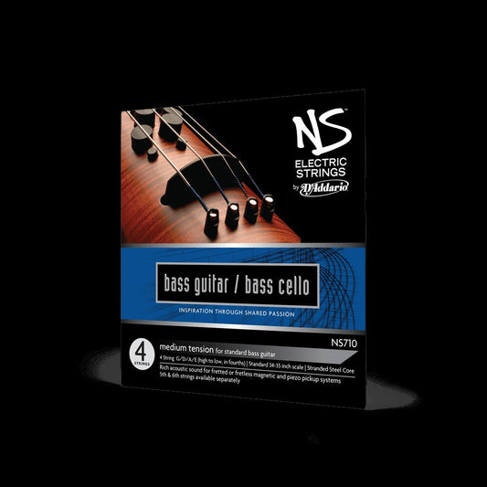 NS Electric Bass/Cello String Set, 4/4 Scale, Medium Tension