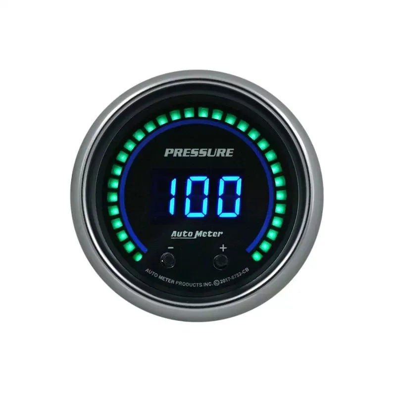 Autometer 2-1/16" Two Channel Selectable Scale PSI / BAR Digital Fluid Pressure Gauge Cobalt | Universal (6752-CB)