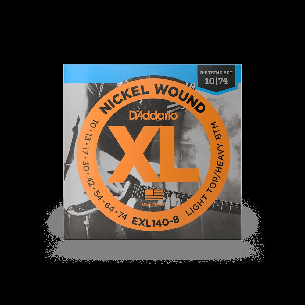 10-74 Light Top/Heavy Bottom 8-String, XL Nickel Electric Guitar Strings