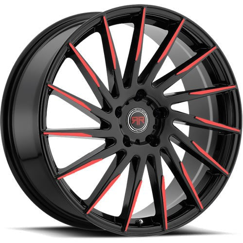 Revolution Racing RR15 Black w/ Red Spoke Accents 20x8 | 5x114.3 (RR15-20851143+40BR)