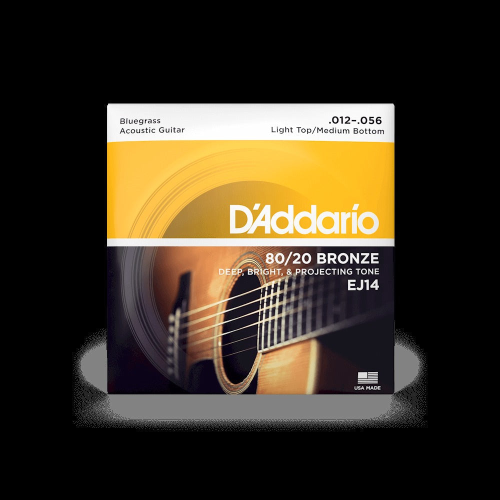 12-56 Light Top/Medium Bottom Bluegrass, 80/20 Bronze Acoustic Guitar Strings