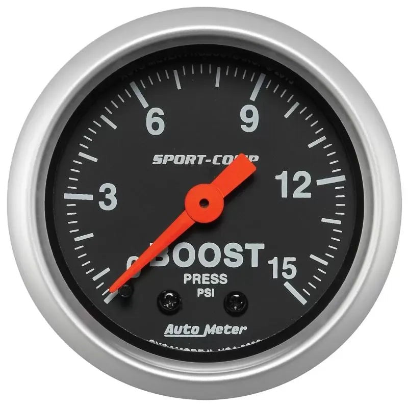 Autometer 2-1/16" 0-15 PSI Boost Gauge SPORT-COMP | Universal (3302)