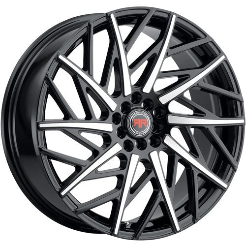 Revolution Racing RR21 Black w/ Machined Spoke Accents 20x8 | 5x110/5x114.3 (RR21-20851014+40BM)