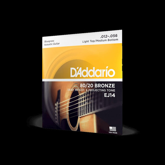 12-56 Light Top/Medium Bottom Bluegrass, 80/20 Bronze Acoustic Guitar Strings