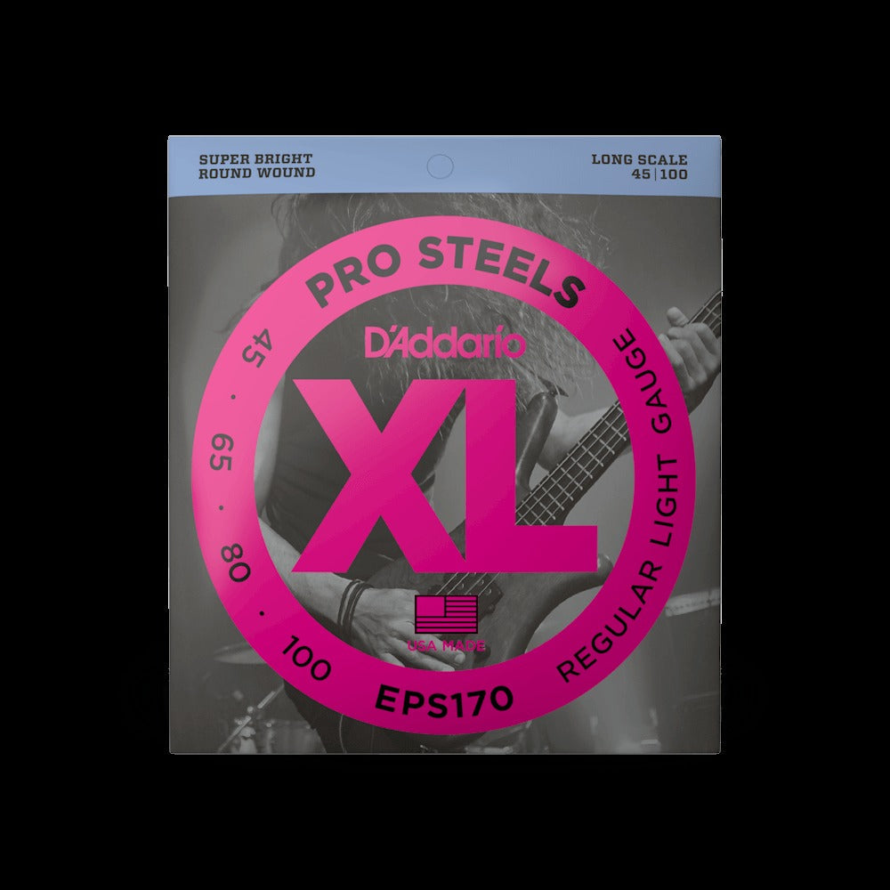 45-100 Regular Light, Long Scale, XL ProSteels Bass Strings