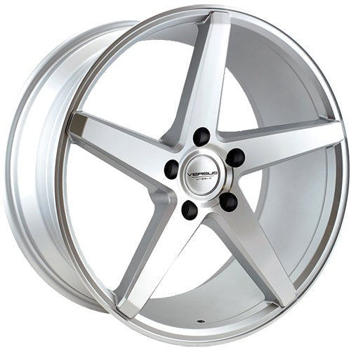 Versus Racing VS83 Silver w/Machined Spoke Faces and Outer Lip Ring 17x8 | 5x114.3 (VS831785114+40SMF)