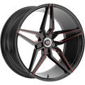 Spec-1 Wheels SPM-81 Gloss Black w/ Red Inner Spoke Edges 22x9 | 5x120 (SPM8122901830GBRL)