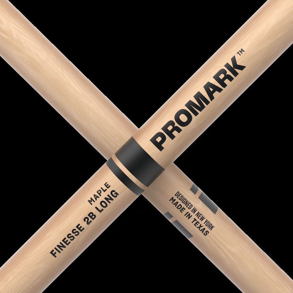 Finesse 2B Long Maple Drumstick, Small Round Wood Tip