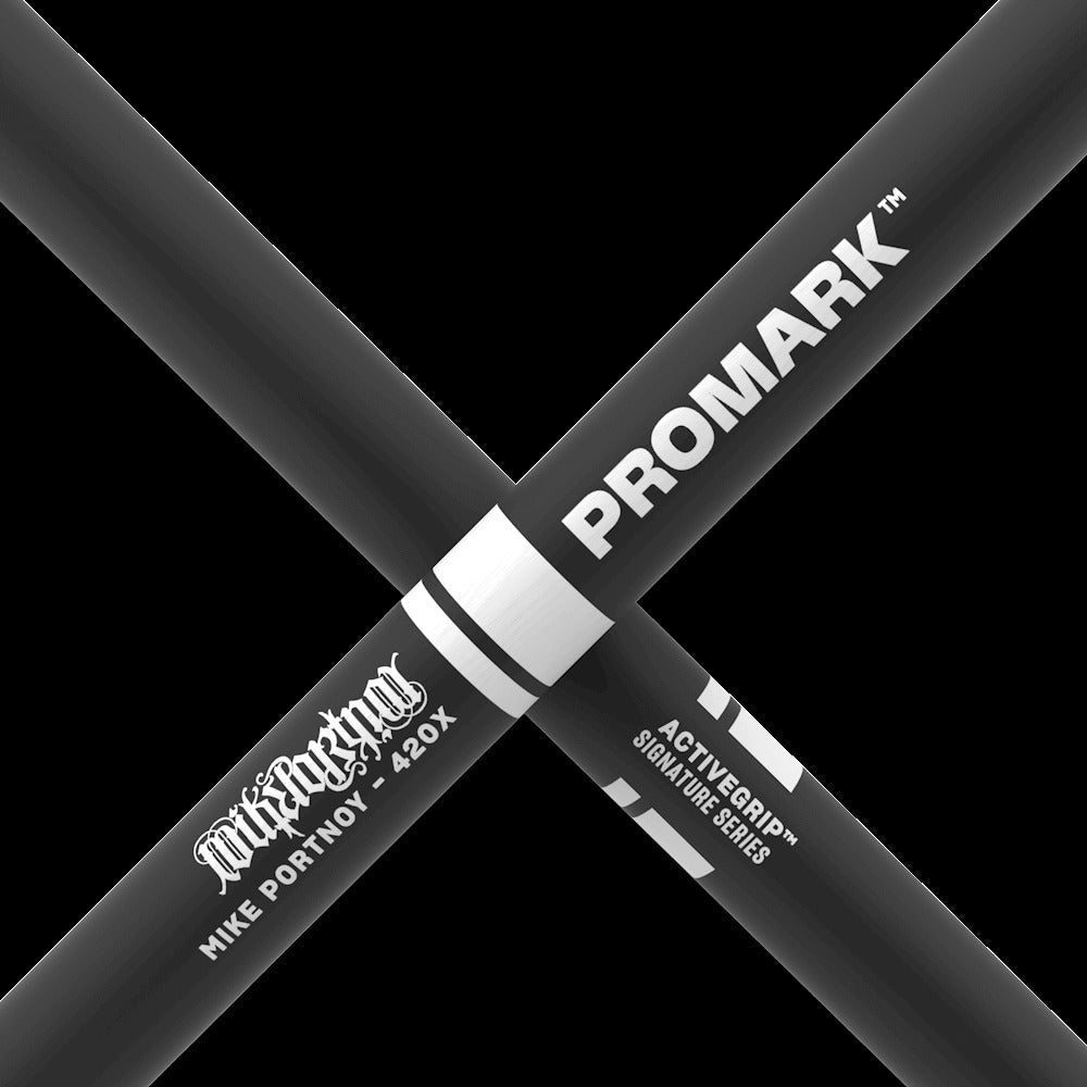 Mike Portnoy 420X ActiveGrip Hickory Drumstick, Wood Tip
