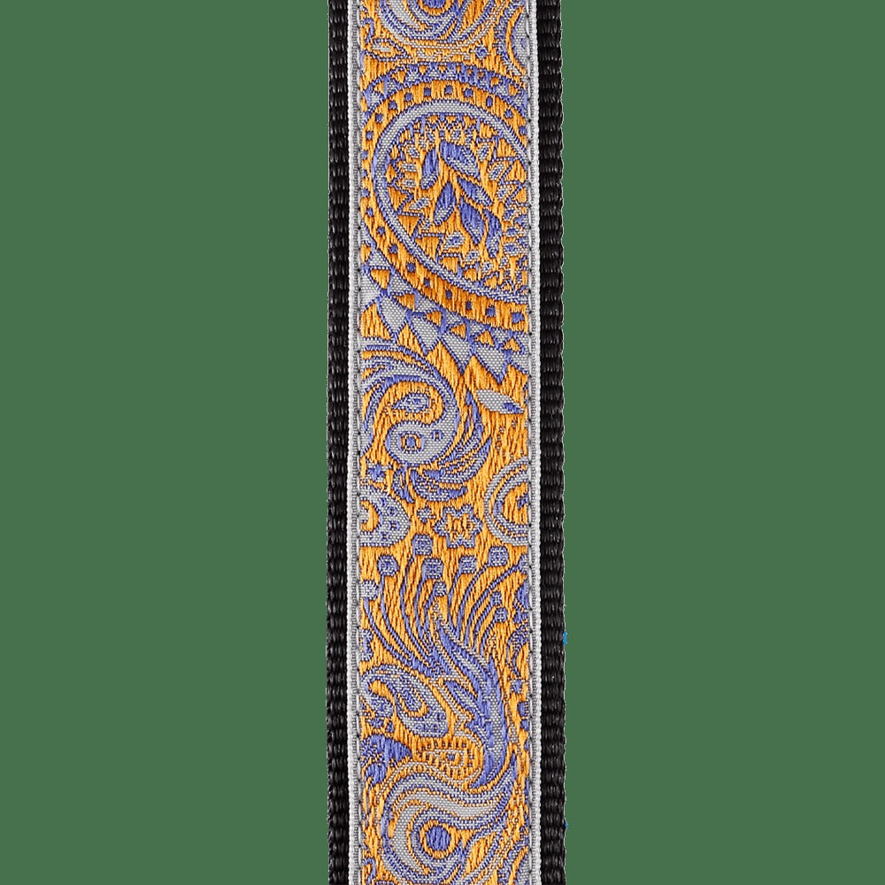 Jacquard Ukulele Straps, Paisley Grey/Orange